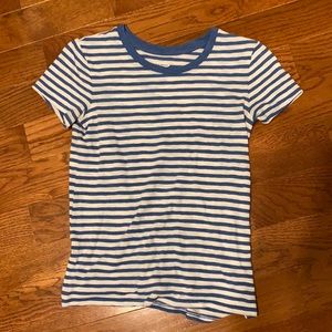 Blue and white striped shirt